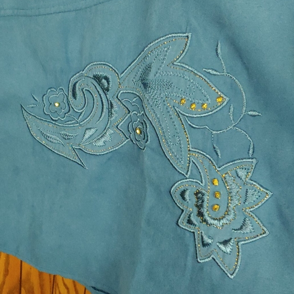 Graff By UM Company 🆕 Blue Light Suede Skirt 2X - Picture 4 of 8